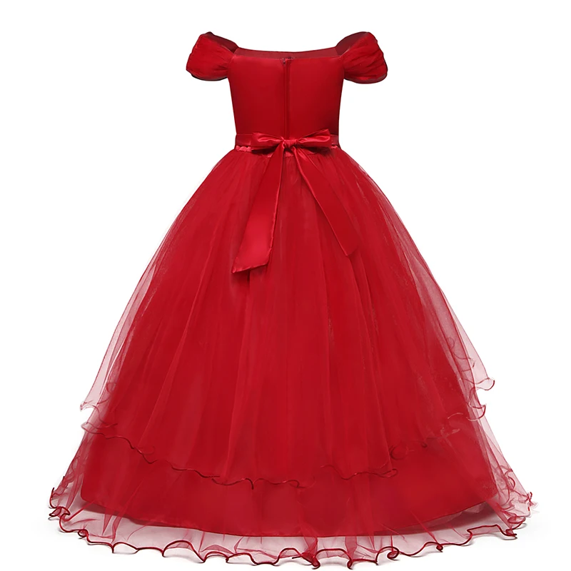 Rainbow Unicorn Cosplay Girl Dress Party Elegant Flower Lace Long Tutu Formal Ball Gown Princess Baby Dresses 5 7 8 12 14 Years