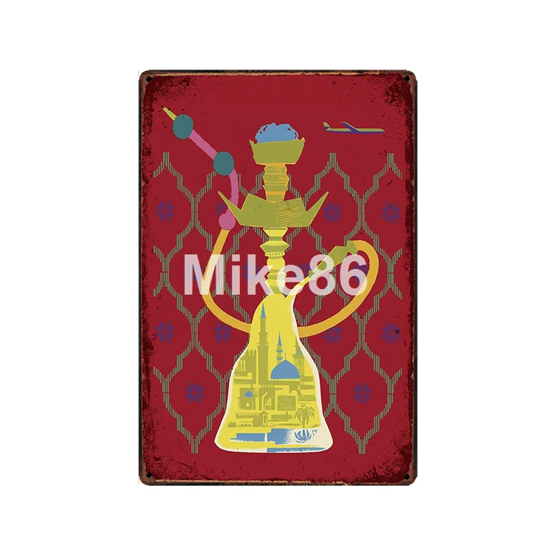 [Mike86] Азия путешествия Япония Гонконг Индия металлический знак винтажный магазин