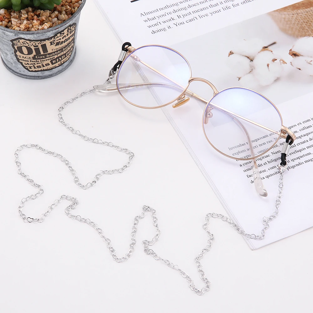 Eueavan 10pcs Women Gold Rose Gold Silver Heart Sunglasses Reading Glasses Chain Lanyard Eyeglasses Cord Strap Rope Wholesale