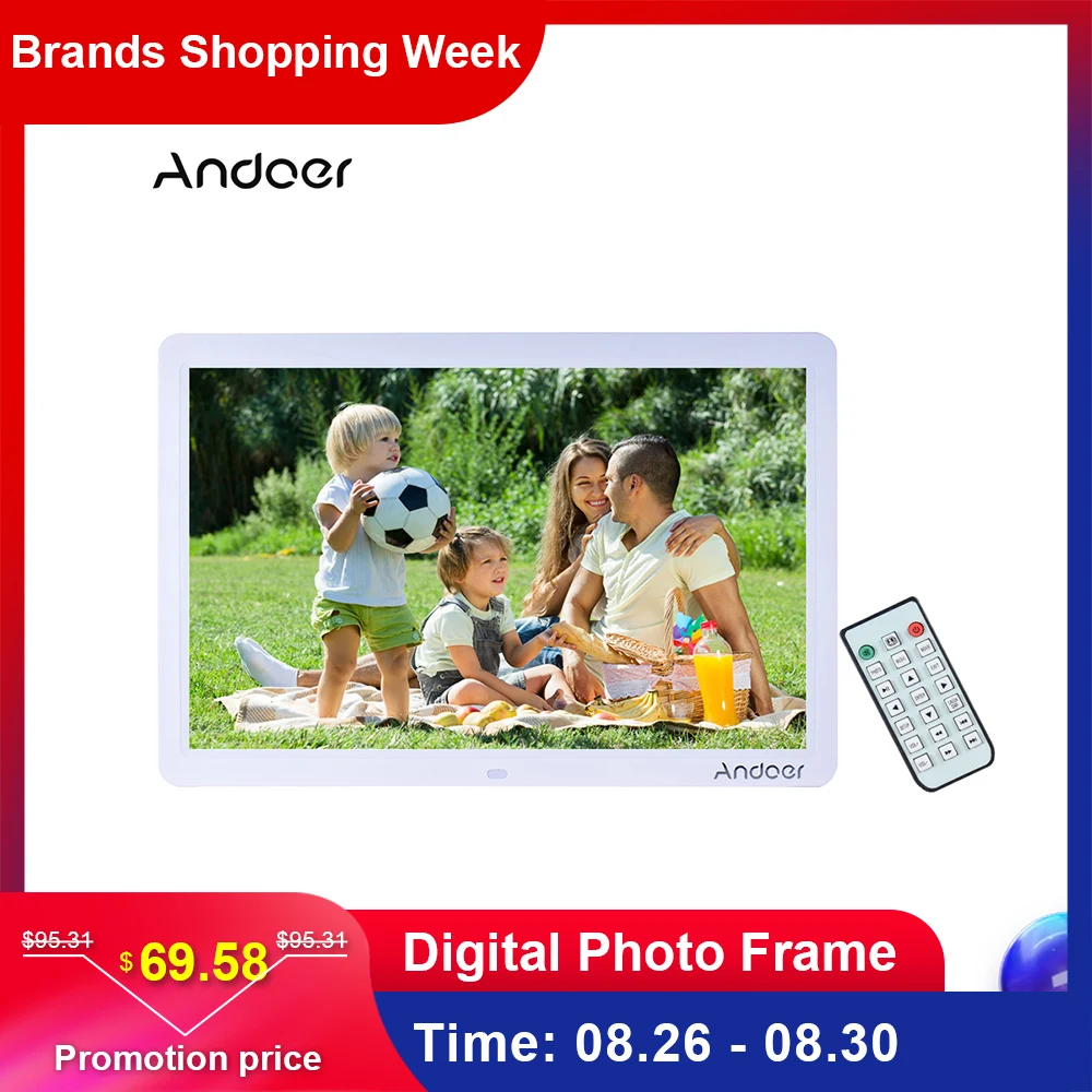 

New 15 inch Screen LED Backlight HD 1280*800 Digital Photo Frame Electronic Album Picture Music Movie Multiple Functions Gifts