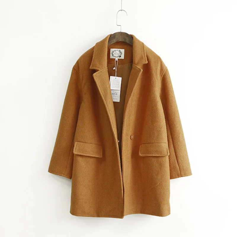 

[EWQ] 2019 Autumn New Pattern Office Lady Style Full Sleeve Solid Color Double Covered Button Turn-down Collra Suit Coat AF765