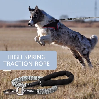 

High quality pet supplies dog multi-function elastic traction rope dogleash car seat belt cushioning retractable reflectivenylon