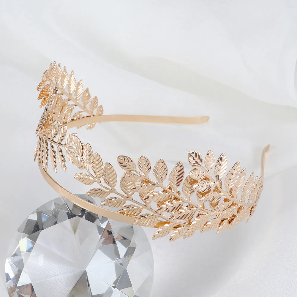 

1PC Golden Leaf Style Wedding Crown Bridal Tiara Vintage Bride Hair Hoop Women Hair Jewelry Hairband Wedding Hair Accessories