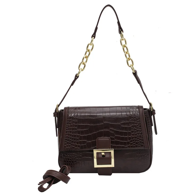 

Vintage Stone Pattern Chain Bags for Women New Leather Luxury Handbags Desigenr Shoulder Bag Femae Brand Undefined Crossbody Bag