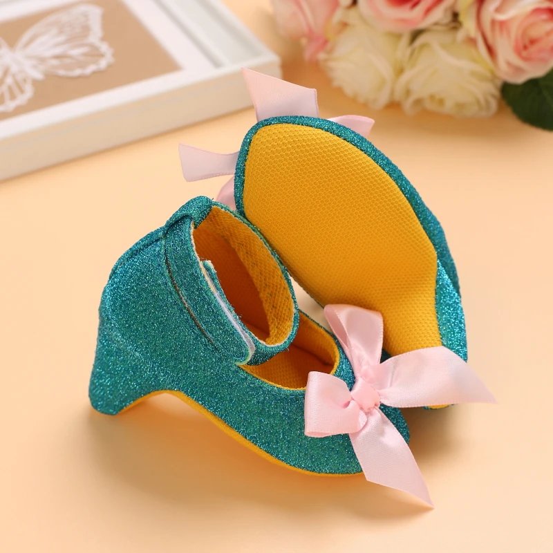 VALEN SINA 0-12M Infant Newborn Baby Girl High Heels Shoes Princess Bow First Birthday Party Shoes Photo Props Shoes