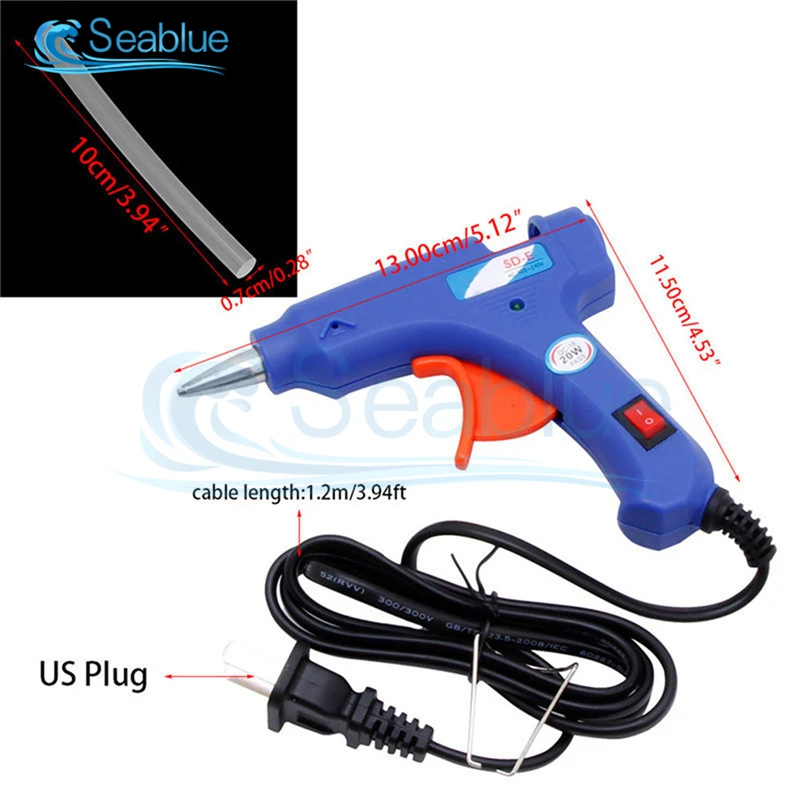 110V 220V 20W High Temperature Heater Hot Melt Glue Gun Repair Tool Mini Heat Gun US/EU Plug Use 7MM Hot Melt Glue Stick hot melt glue gun hot glue gun