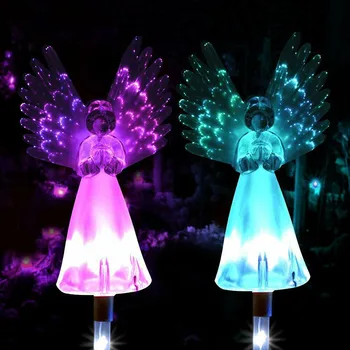 

Colorful Color Changing Solar Angel Lights Outdoor Garden Courtyard Path Decorative Light Wings Wings Souvenir Decoration