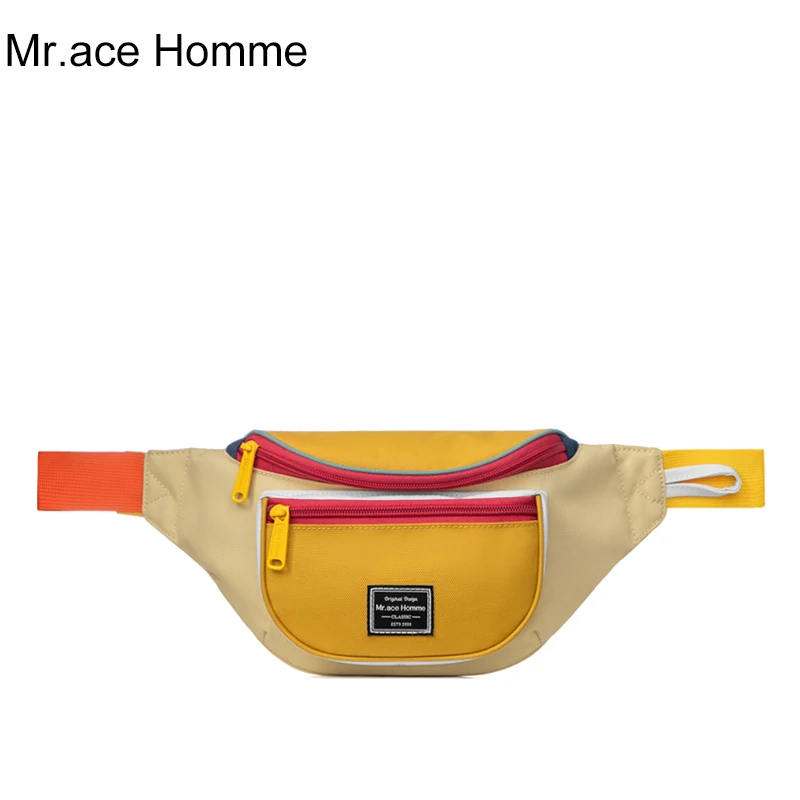 MAH Soild Color Chest bag Women Summer Belt Waterproof Waist Bags for Girl Yellow Phone Pouch Casual |