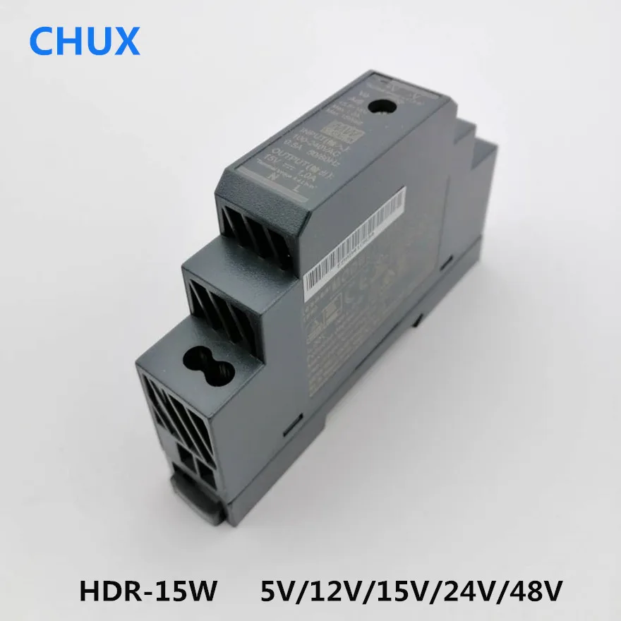 HDR15W Switching Power Supply 5v 12v 15v 24v 48V Din rail type mean well supply HDR-15W Industry LED strip SMPS | Обустройство дома
