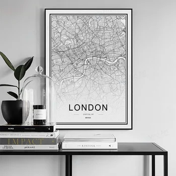 

Canvas Paintings Black White Custom World City Map Paris London New York Posters Nordic Living Room Wall Art Pictures Home Decor