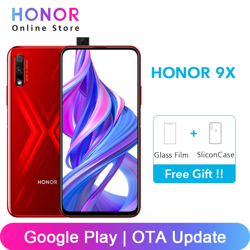 Google Play Honor 9X64 GB 128GB 48MP двойная камера s Kirin 810 Octa Core cpu 16MP фронтальная камера 6,5" 4000 mAh мобильный телефон