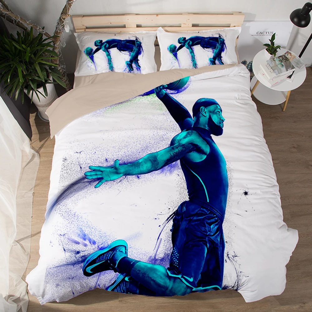 Домашний текстиль 3D Баскетбол Печать постельное белье лист из полиэстера, наволочка и пододеяльник наборы