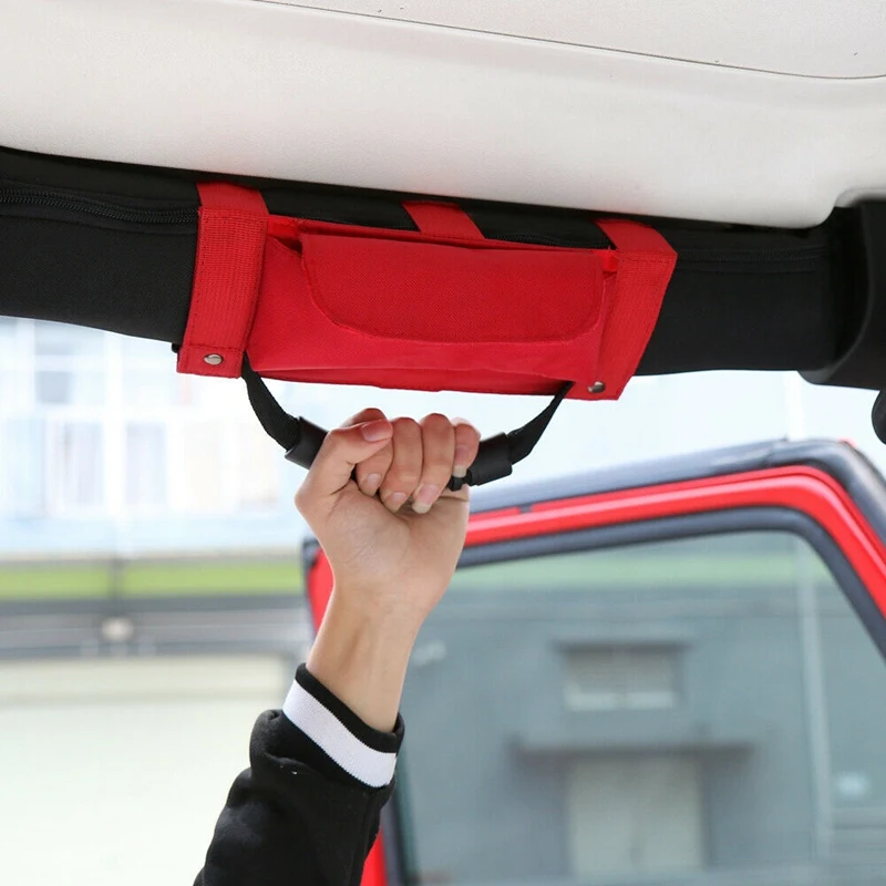 Пара рулона поручни солнцезащитные очки для хранения подходит Jeep Wrangler CJ YJ TJ JK JL красный
