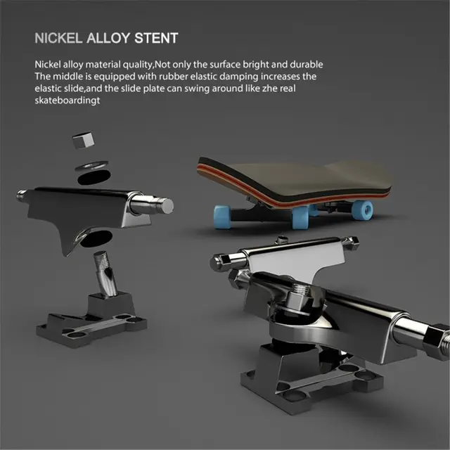 1Set Finger SkateBoard Wooden Fingerboard Toy Professional Stents Fingers Skate Set Novelty Children Christmas Gift 6