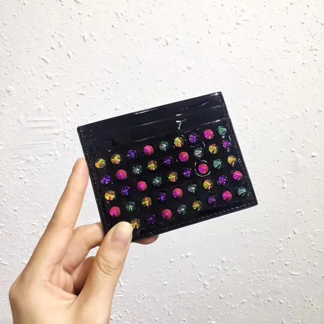 Fashion Slim Card Holder High Capacity Genuine Leather Men Women Simple Card Bag Business Bank Credit Card Holder Coin Purse shine black