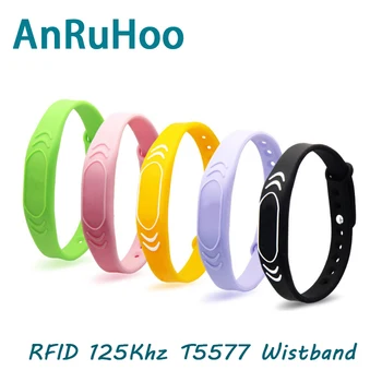 스마트 칩 손목 밴드 재기록 가능 키 RFID 복사기 배지 액세스 제어 토큰 카드, T5577 클론 복사 팔찌, Em4305, 125kHz, 5 개