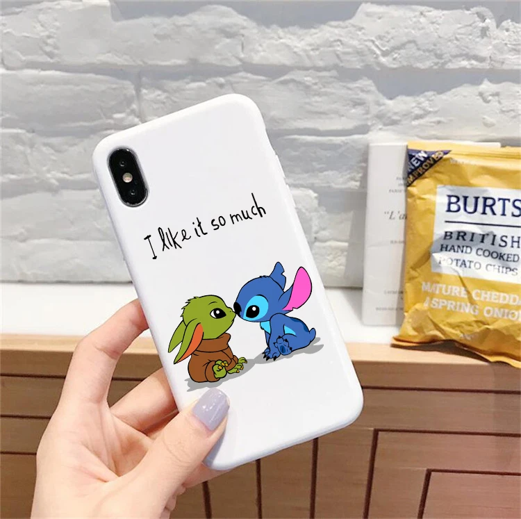 Baby yoda meme милый и забавный Стич Мягкий силиконовый чехол для телефона для iphone 6/6s, 7/8/7 Plus/8 Plus, X, XS, XR, XSMax 11 Pro
