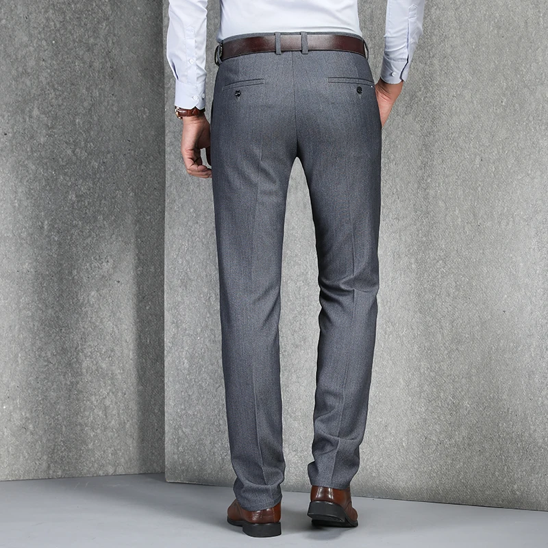 Middle-aged business men's suit trousers casual pants brand loose straight stretch gray black classic fashion casual pants
