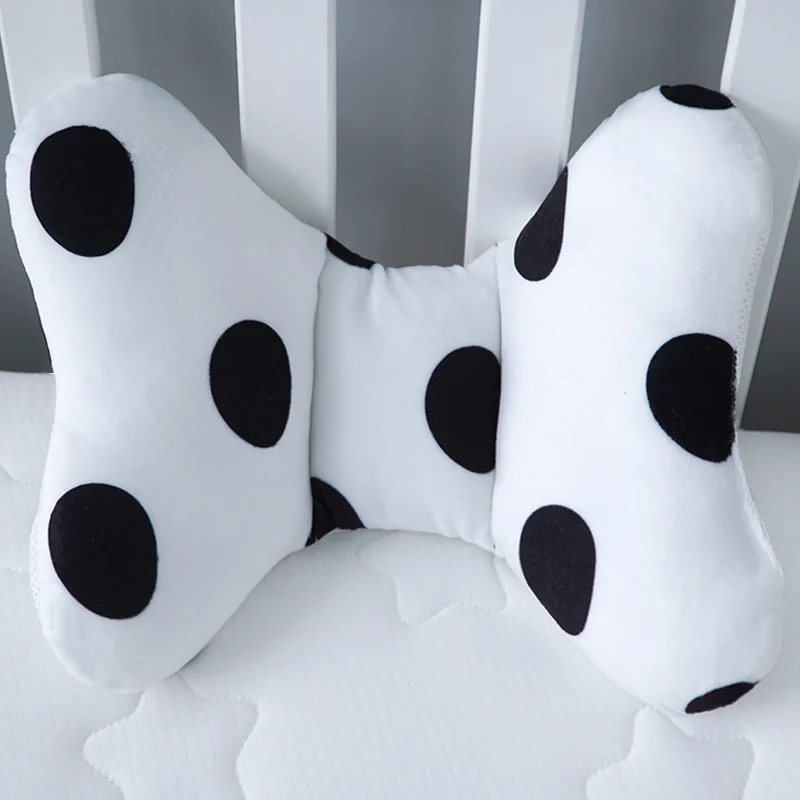 Black dots Муслинлайт Новорожденный ребенок Грудное вскармливание Подушка Мягкий Хлопок формирующая детская подушка напечатанная автомобильное сиденье детская подушка Прямая поставка - Цвет: Black dots