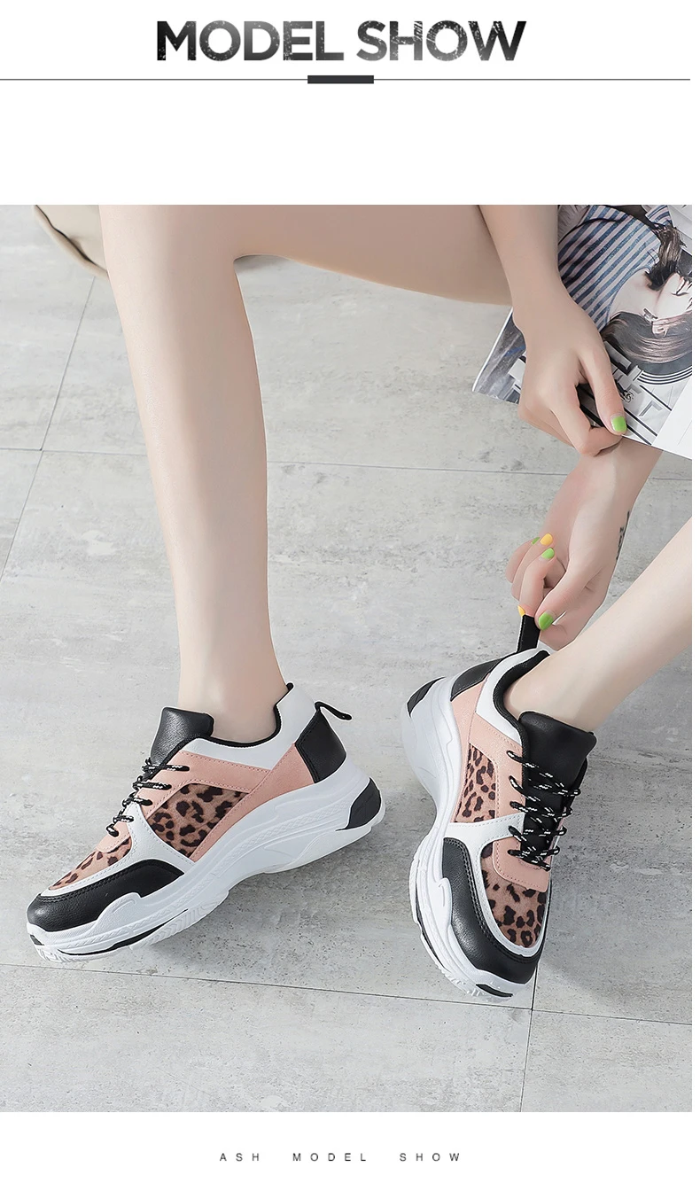 ERNESTNM/новая обувь; женские кроссовки; пикантные леопардовые Лоскутные женские теннисные кроссовки из искусственной сетки; feminino; кроссовки на массивной платформе; Zapatos De Mujer