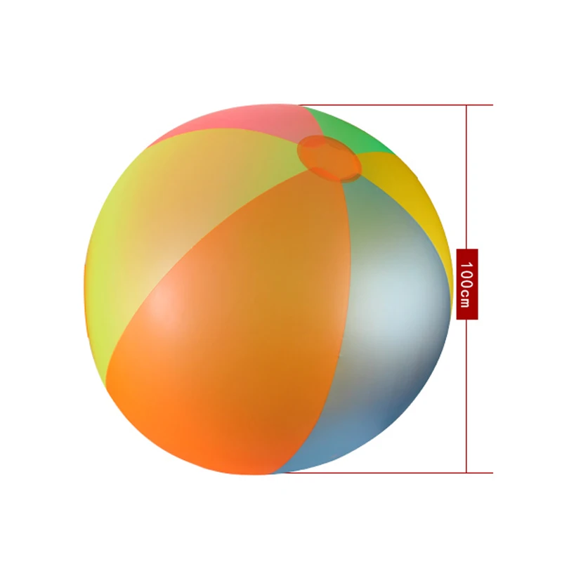 Супер большой надувной мяч 80 см из ПВХ, детский пляжный надувной мяч, плавательный бассейн, открытый гигантский мяч, игрушка для спорта, игры в воду, B38002 - Цвет: 100cm