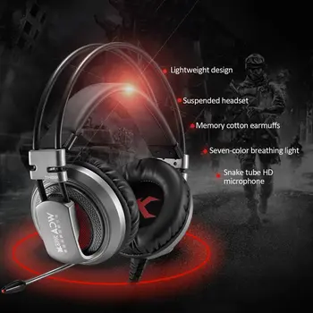 

V20U Gaming Headset USB Interface Music Game Headset single 3.5mm+usb Luminous