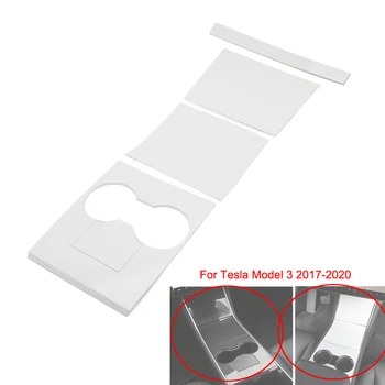 

Car Central Control Gear Panel Stickers Protective Patch ABS Carbon Fiber White for Tesla Model 3 2017 2018 2019 2020