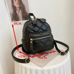 Mini Backpacks Women PU Leather Cute Small Backpack Female Lingge Back Pack Black Backpacks For Teen Girls Fashion Bagpack Woman