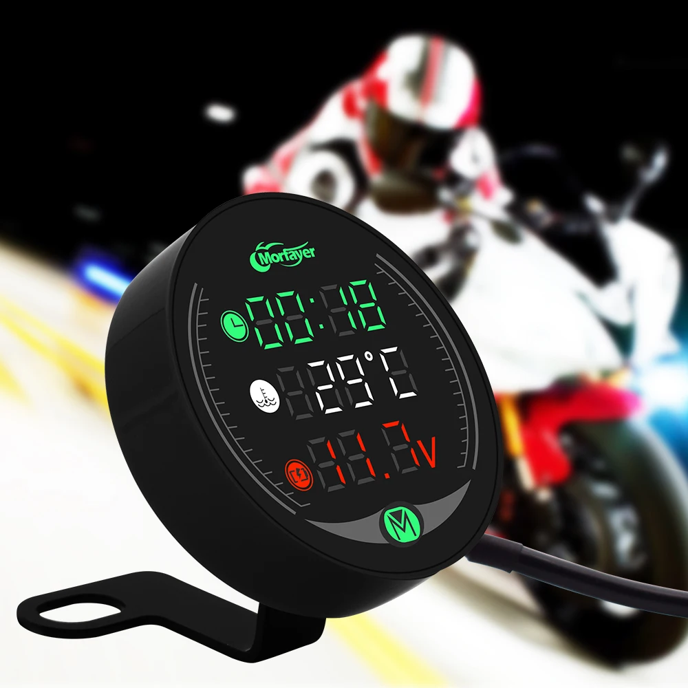 

Motorcycle Tester LED Display Waterproof Voltmeter Multifunction Meter For Kawasaki KLX125 KLX250 KDX125 KDX250 KTM Duke 200