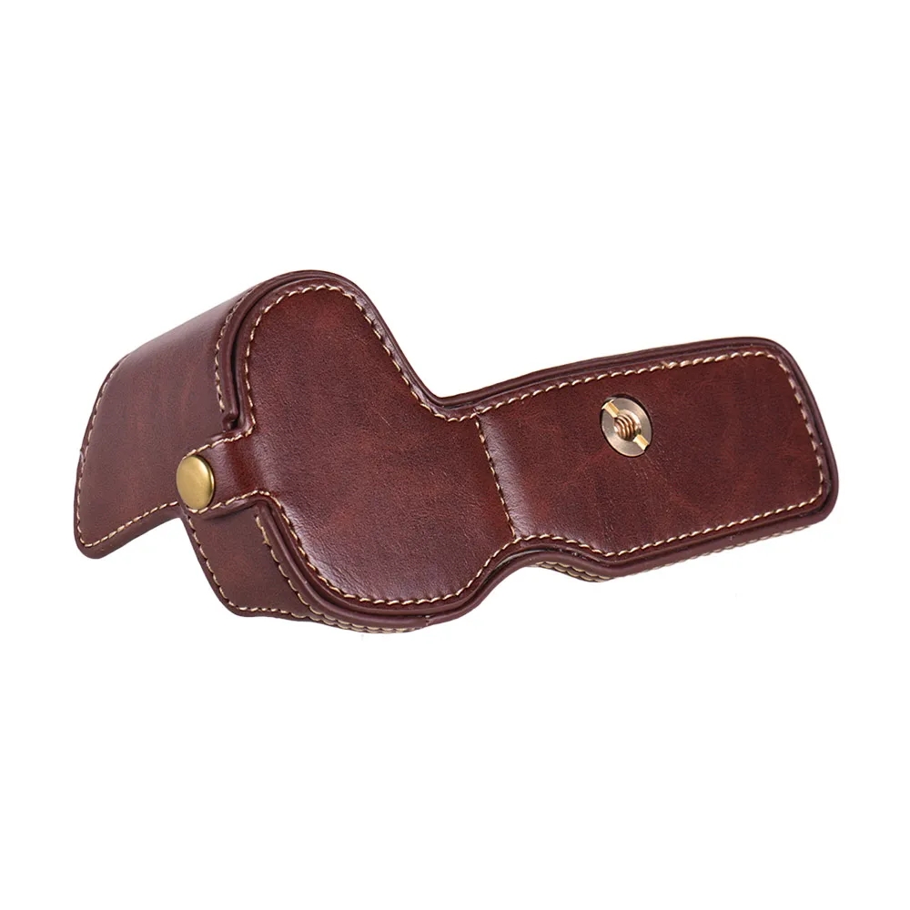 Portable PU Leather Half Body Camera Case Bag Cover Bottom Opening Version for Canon EOS R ILDC Camera