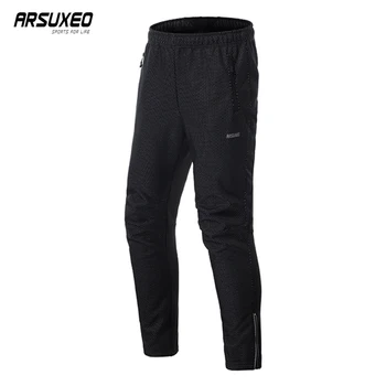

ARSUXEO Winter Warm Fleece Cycling Pants Windproof Bike Pants Men Women Reflective Riding Sports Trousers MTB Bicycle Pants