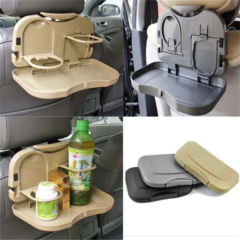 Accesorios de coche mesa plegable de almacenaje para asiento trasero de organizador de Auto bebida Comida taza bandeja coche portavasos soporte de escritorio|Almacenar y ordenar| - AliExpress