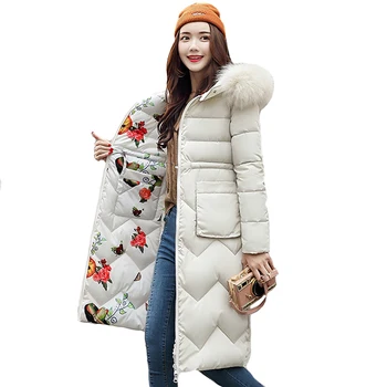 

Nice New Causal Fur Hooded Long Coat Cotton Padded Warm Parka Women Parkas Both Two Sides Wear Womens Winter Jackets