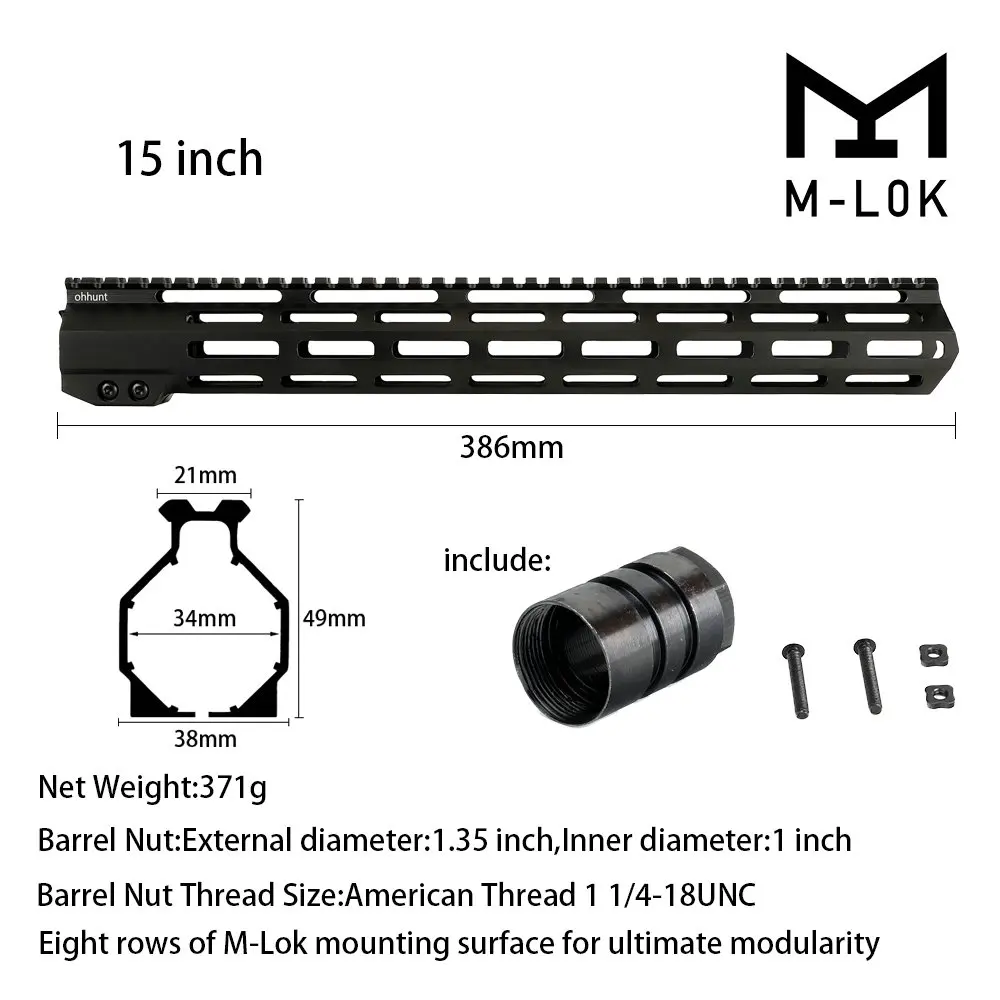 " 9" 1" 12" 13," 15" 1" AR15 свободный поплавок M-LOK ствольная накладка Пикатинни рельс тонкий стиль стальной прицел крепление Riflescop баррель гайка