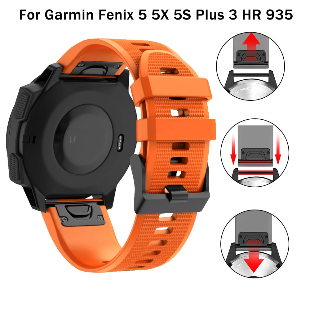 

NEW Silicone 26mm 22mm 20mm Quick Release Watchband Wriststrap for Garmin Fenix 5S 5X 5 plus S60 Watch Easyfit Watch Wrist Band