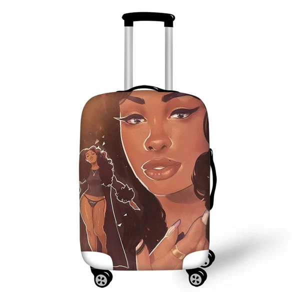 HaoYun мультяшный пыленепроницаемый багажный чехол для девочек в африканском стиле, чехол для чемодана, афро-художественный дизайн, водонепроницаемые дорожные аксессуары - Цвет: CDWX3980LMS