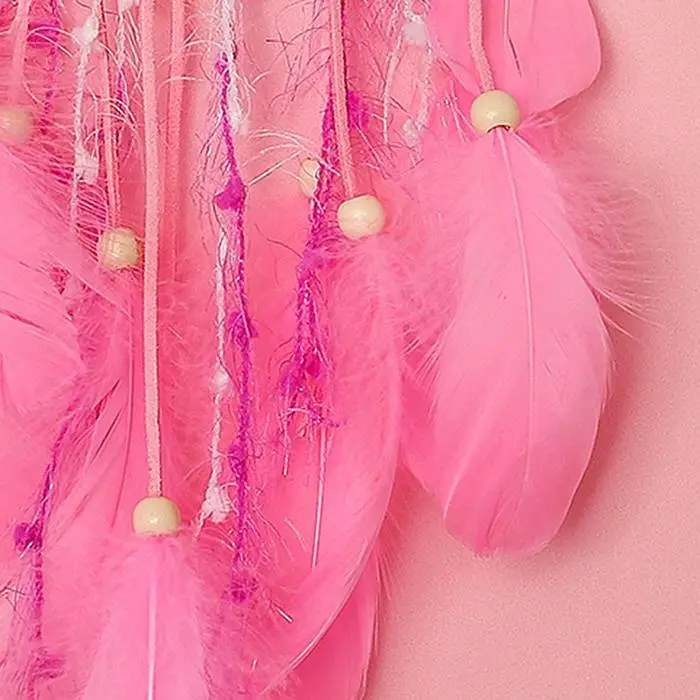 Car Mini Dream Catcher Accessory Interior For Girls Feather Mirror Hanging Pendant In Auto Ethnic Home Decor Lucky Car With Ligh