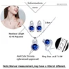 Beakeen-ensemble de bijoux tendance en argent Sterling 925 pour femmes, ensemble de bijoux et boucles d'oreilles en zircon cubique, rond bleu, JS012 ► Photo 2/6