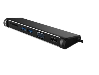 

AMKLE Type C HUB USB HDMI VGA Adapter USB 3.0 SD Card Reader Adapter 1080P Video Converter USB 3.0 HUB for Computer Laptop PC