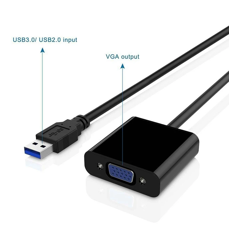 Премиум USB 3,0 к VGA адаптер конвертер, Full HD внешняя видеокарта мульти монитор адаптер USB к VGA адаптер конвертер Поддержка