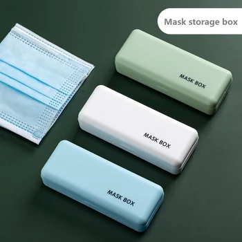 

Portable mask storage box a box for students to store disposable masks dust proof and waterproof rectangular mask storage box