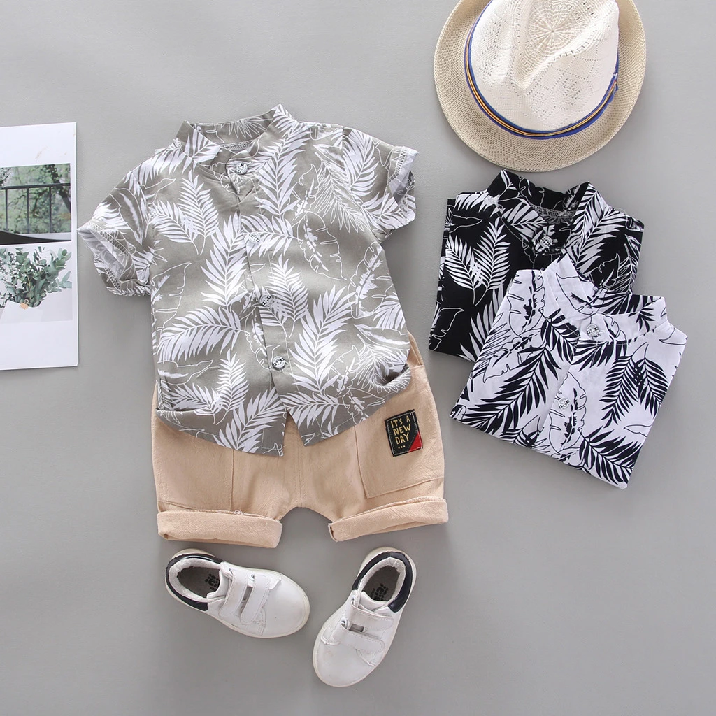 Toddler Kids Baby Boy Clothes Short Sleeve Cartoon Pattern Shirt Tops Shorts Set Clothes Summer Vetement Bebe Garcon 45 Clothing Sets Aliexpress