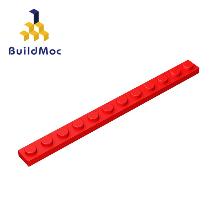 BuildMOC 60479 пластина 1x12 для строительных блоков части DIY логотип развивающие творческие подарочные игрушки