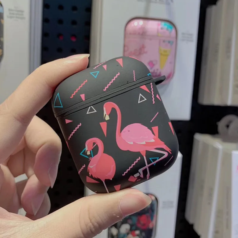 Fashion Luminous Flamingo Flower Wireless Bluetooth Earphone Case For Apple Airpods 1 Charging Box For Apple Airpods 2 Cover - Цвет: Style 13