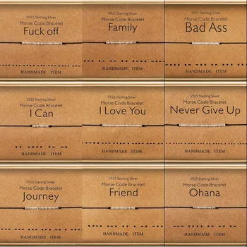 

I Can Family Friend Friendship Beads Bracelets Morse Code Bracelet Charm Bracelet for Women Men Jewelry Adjustable Gifts Funny