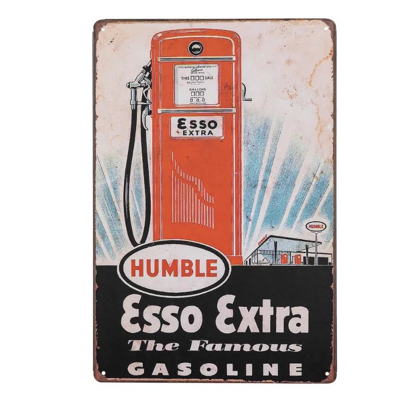 

Motor Oil Metal Poster Gas Station Tin Signs Wall Art Decor Rustic Plaque Bar Garage Gas Decoration