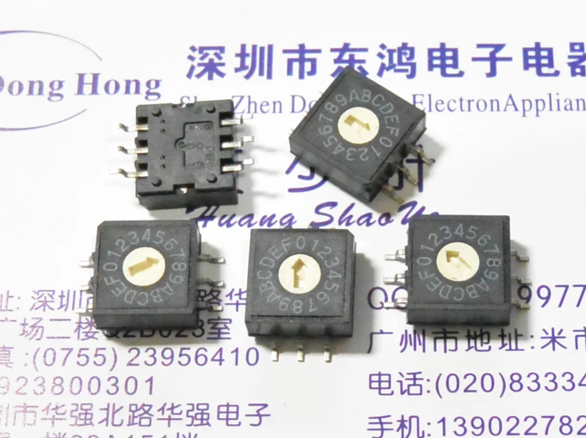 

5PCS/LOT Taiwan DIP round up to 16 bit 0-F encoding switch, RM3AF-16 rotary switch, SMD 3:3