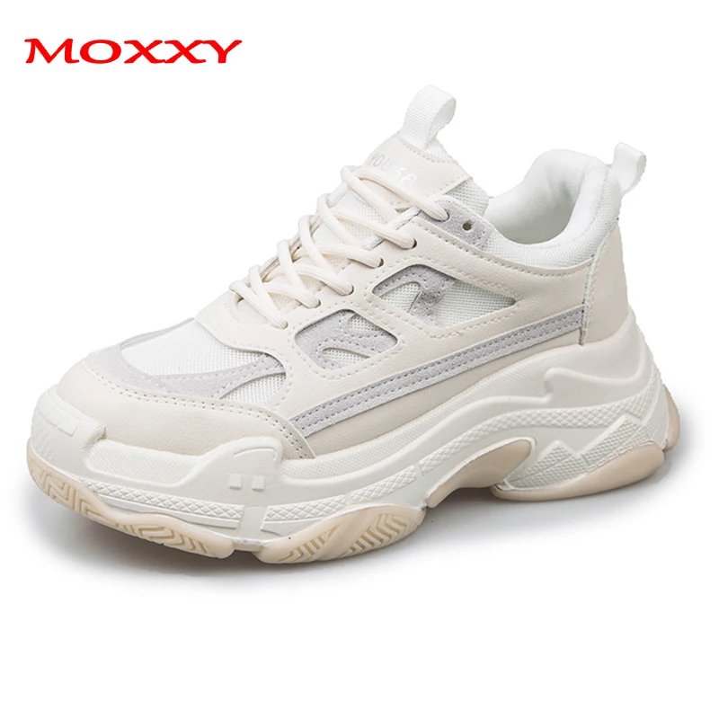 beige chunky sneakers womens