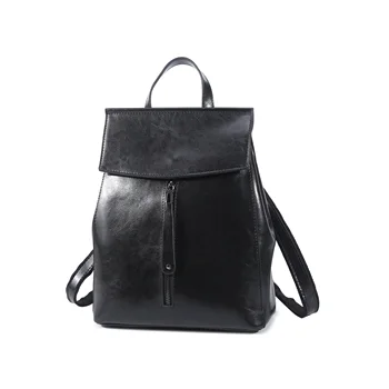 

Trendy Fashion Lady's Backpack Oil-wax Cowhide Shoulder Bag Causal Women Bag Big Capacity Female Travel Bag