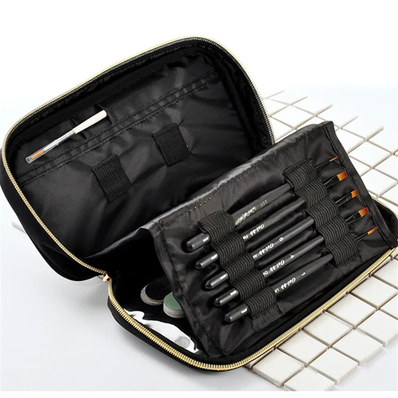 Nail Art Pen Storage Pouch Waterproof Brush Case Holder Bag for Large Capacity Cosmetic Makeup | Красота и здоровье